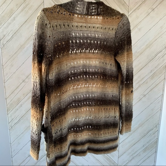 Relatively striped open face knit cardigan - Picture 4 of 5